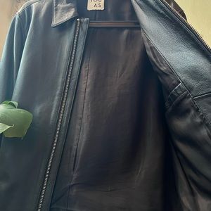 YouAs - biker black leather jacket